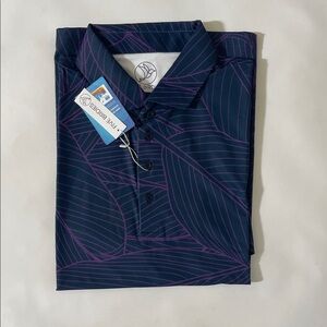 Men's FIVE BIRDIES Navy and Purple Golf Polo Shirt